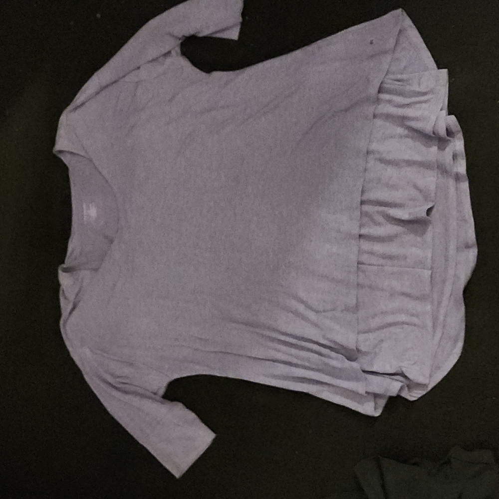 New Lane Bryant purple long shirt double layer inside tank top same color 18/20